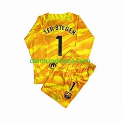 Camisola FC Barcelona Ter Stegen 1 Guarda-redes Criança Equipamento Quarto 2023-2024 Manga Comprida